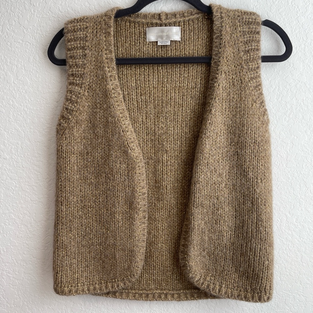 Zadig & Voltaire Gold Metallic Vest